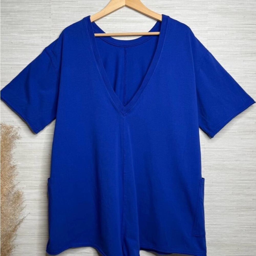 Free People, NEW with TAGS, Cobalt Blue Short Sleeve Tee